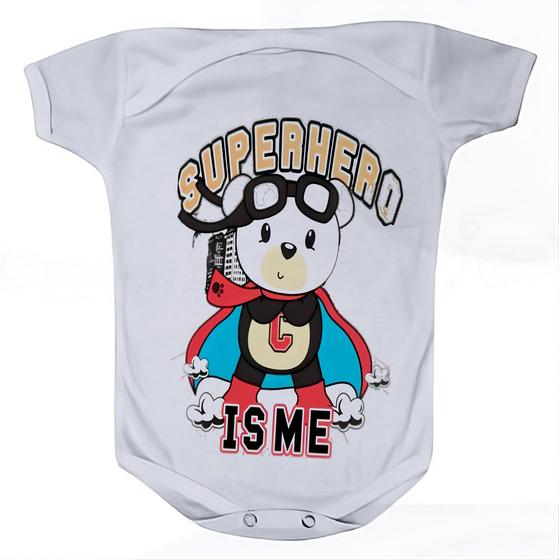 Imagem de Roupa Body Bebê Manga Comprida Estampado Urso Super Herói