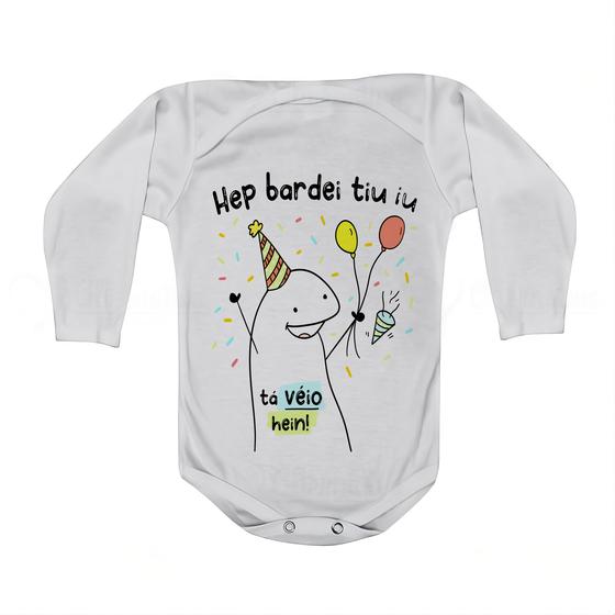 Imagem de Roupa Body Bebê Manga Curta Estampado Flork Parabéns