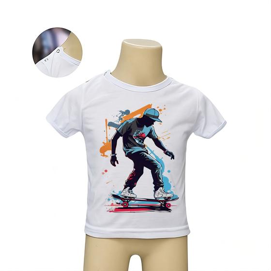 Imagem de Roupa Body Bebê Manga Curta Estampado Imagem Skate