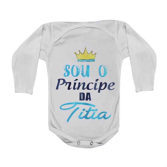 Imagem de Roupa Body Bebê Manga Curta Estampado Príncipe da Titia