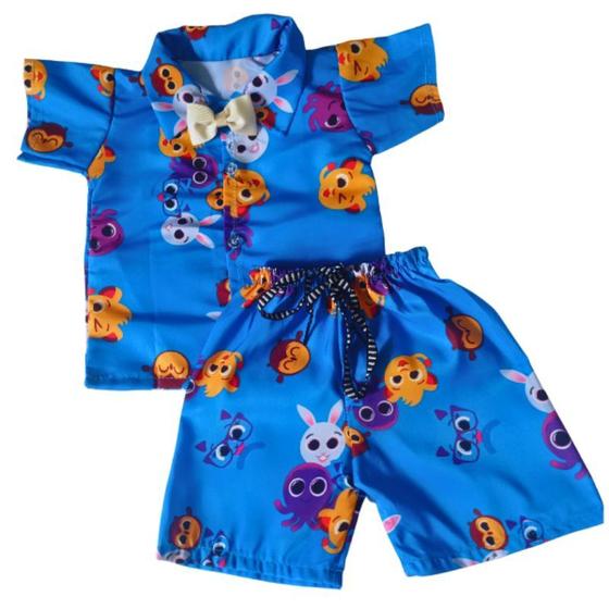 Imagem de Roupa Bolofofos Menino festa Conjunto Infantil Bolofofo