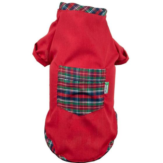 Imagem de Roupa Cachorro Festa Junina Vermelho Com Bolso - Tam. Pp