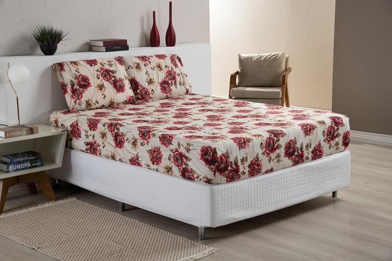 Imagem de Roupa Cama Casal 3 Peças Lençol E Fronhas Ponto Palito