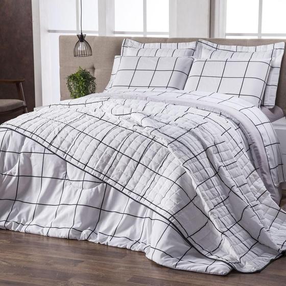 Imagem de Roupa Cama Queen 4 Peças Lençol E Fronha Classic Estampado