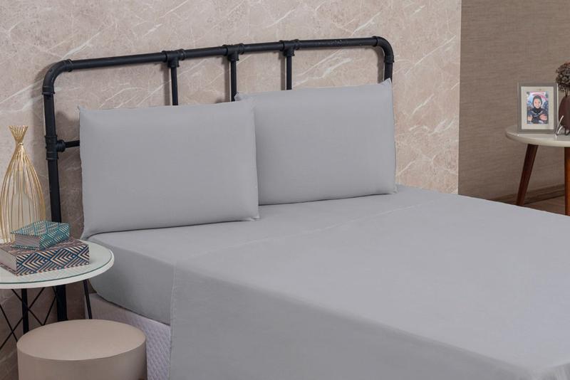 Imagem de Roupa Cama Solteiro 200 Fios Lençol Virol Sem Elástico de Algodão