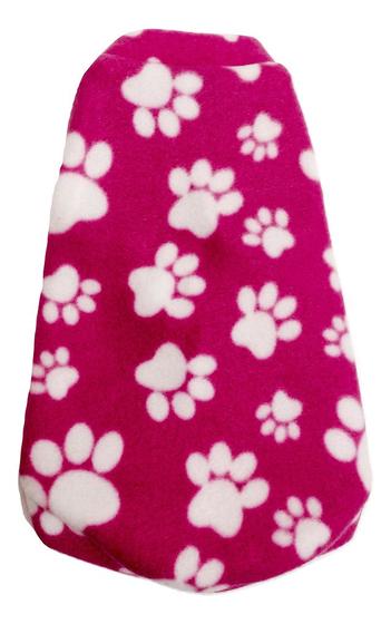 Imagem de Roupa capa soft para cachorro rosa com patinhas tamanho G