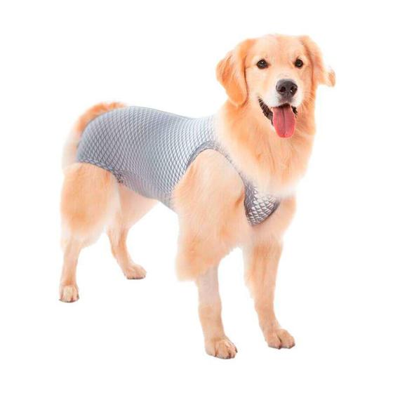 Imagem de Roupa Cirúrgica Pet Med Ultra Light Regular Geo Cinza para Cães - Tamanho 0