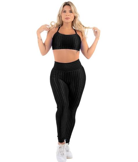 Imagem de Roupa De Academia Top  Costas Nuas+ Legging Conjunto New Zig