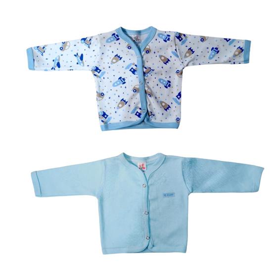 Imagem de Roupa De Bebê Kit 04 Peças Casaco Lisos E Estampados Algodão