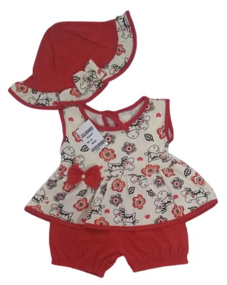 Imagem de Roupa de bebê menina conjunto com chapéu