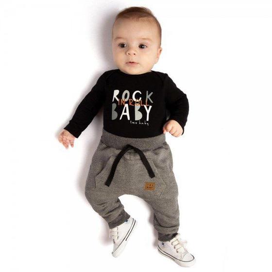 Imagem de Roupa De Bebê Menino Conjunto Body E Calça - Rock Baby