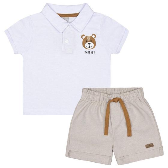 Imagem de Roupa de bebe menino conjunto polo e bermuda