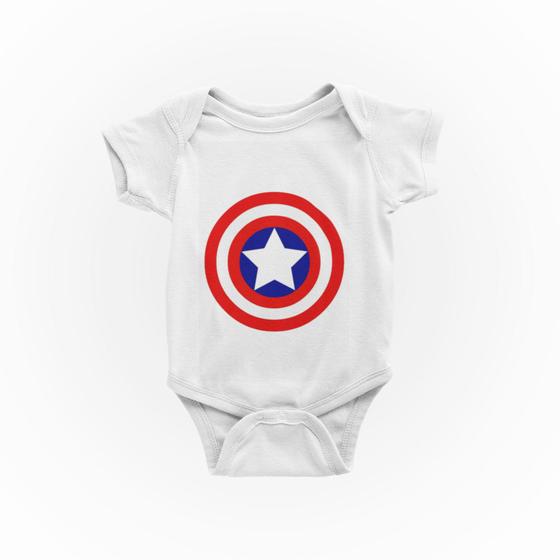 Imagem de Roupa de Bebe Mesversário Body Bebê Escudo Capitão América