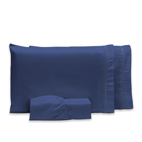 Roupa de Cama Casal 400 Fios Micropercal 3 Pçs Jogo de Lençol Extra Macio Toque de Pessego – F.V Enxovais