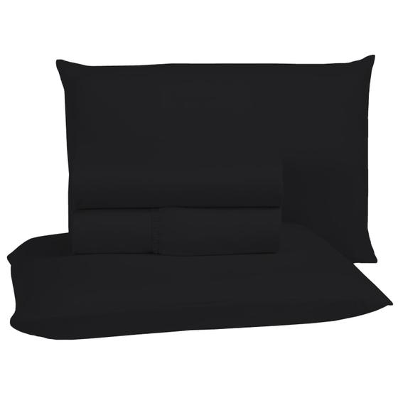 Imagem de Roupa de Cama King Size 400 Fios 4 peças com Virol Hotel Pousada Macio Acetinado