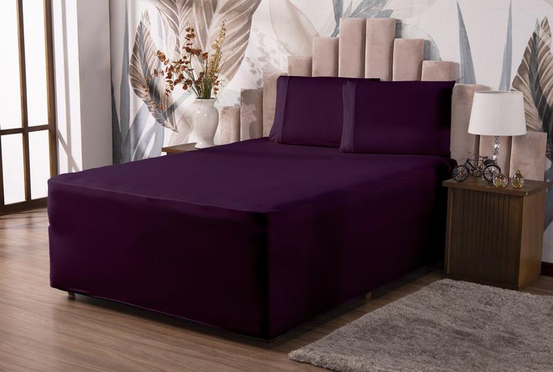Imagem de Roupa de Cama para Box Conjugado de Solteiro Lençol com Elástico e Fronha Malha Gel Luva Liso 2p