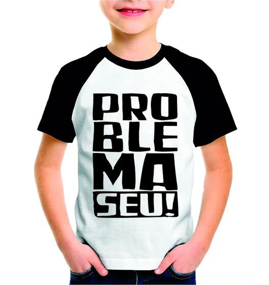 Imagem de Roupa De Criança Camisa Manga Curta Estampada Frase problema