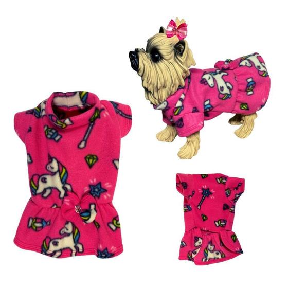 Imagem de Roupa De Inverno Para Cães E Gatos - Vestido Rosa Eg