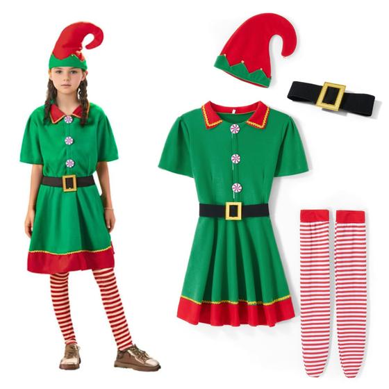 Imagem de Roupa de Natal NEDROMYM para meninos e meninas Elf Cosplay