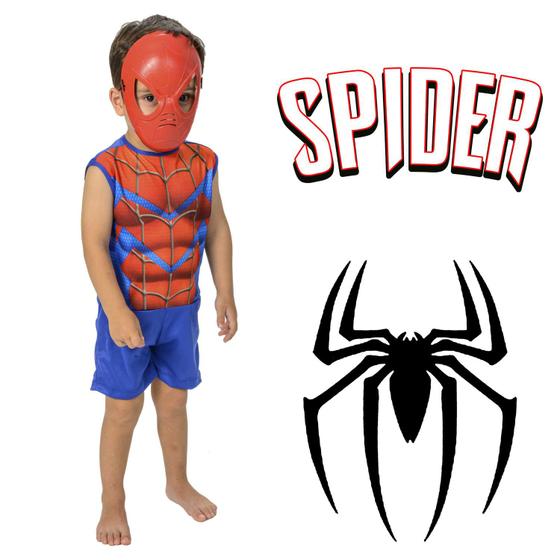 Imagem de Roupa De Super Herói Com Mascara Homem Aranha