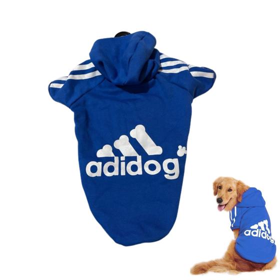Imagem de Roupa em moletom com capuz para cães pet blusa casaco