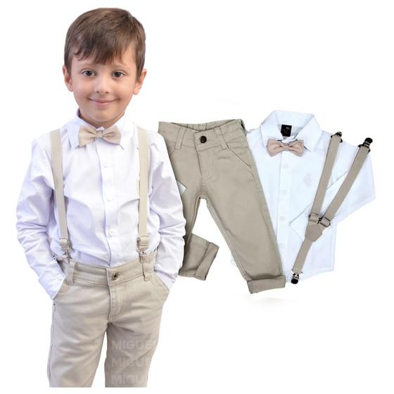 Imagem de Roupa Infantil Camisa Social Calça Menino Batizado Festa