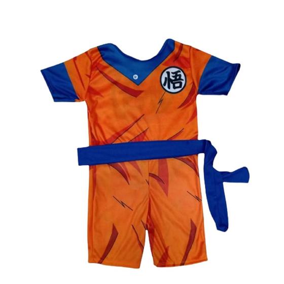 Imagem de Roupa Infantil Fantasia Aniversário Goku Dragon Ball com Faixa tema aniversario 02 ao 10 anos
