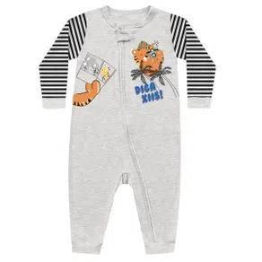 Imagem de Roupa Infantil Macacão Menino Kiko e Kika Macaquinho Diga Xis Bebê Tigre Manga Longa Confortável