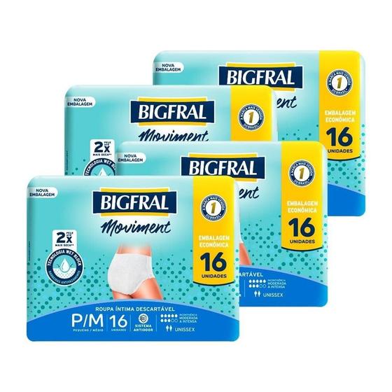 Roupa Íntima Bigfral Moviment Tamanho P/M - 4 Pacotes com 16 Tiras Menor preço em Roupa Íntima Bigfral Moviment Tamanho P/M - 4 Pacotes com 16 Tiras