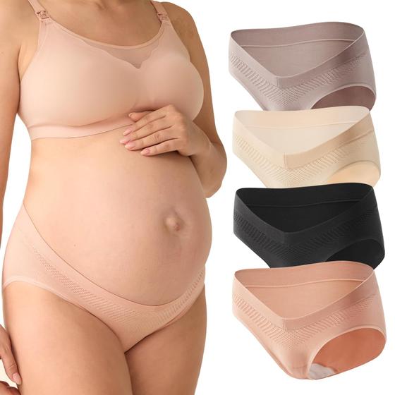 Imagem de Roupa íntima de maternidade Momcozy Seamless Cotton, pacote com 4