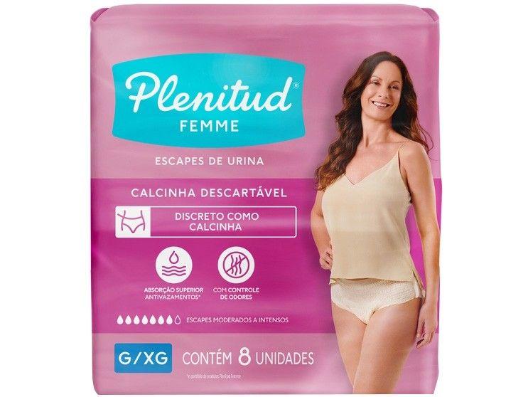 Imagem de Roupa Íntima Descartável Plenitud Active Mulher G XG 8 Unidades