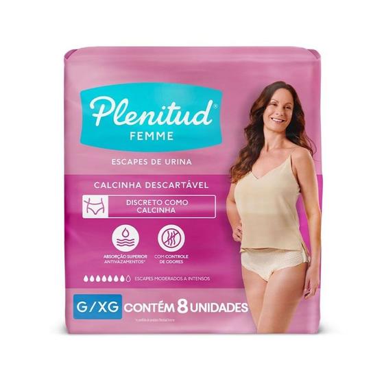 Imagem de Roupa Íntima Descartável Plenitud Femme G/XG 8 Unidades