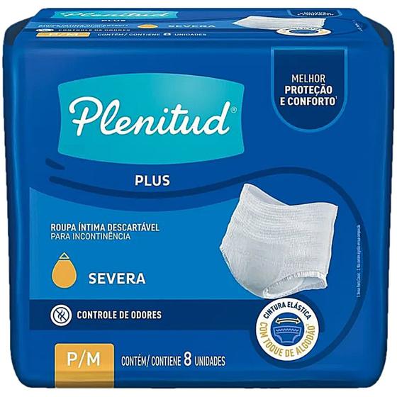 Imagem de Roupa Íntima Descartável Plenitud Protect Plus Unissex P/M - 08 unidades