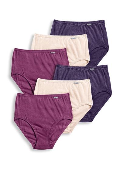 Imagem de Roupa íntima Jockey Elance Brief feminina 100% algodão, pacote com 6 unidades, tamanho 5