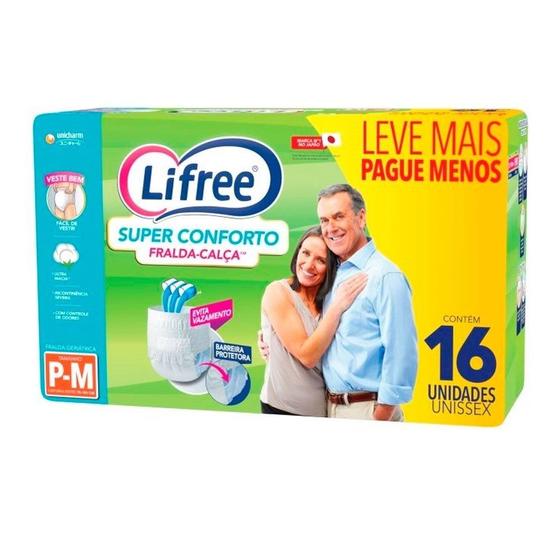 Imagem de Roupa Íntima Lifree Super Conforto Tamanho P/M - 4 Pacotes com 16 Fraldas - Total 64 Tiras