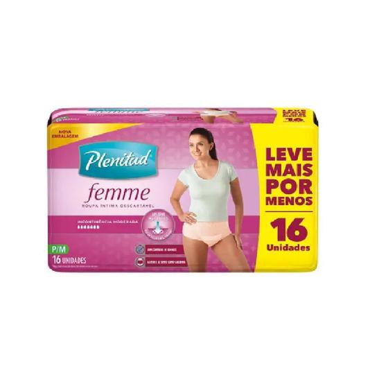Roupa intima plenitud femme p/m c/16 Menor preço em Roupa intima plenitud femme p/m c/16