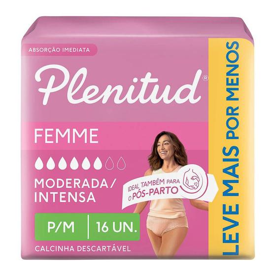 Imagem de Roupa Íntima Plenitud Femme Tamanho P/M 16 Unidades