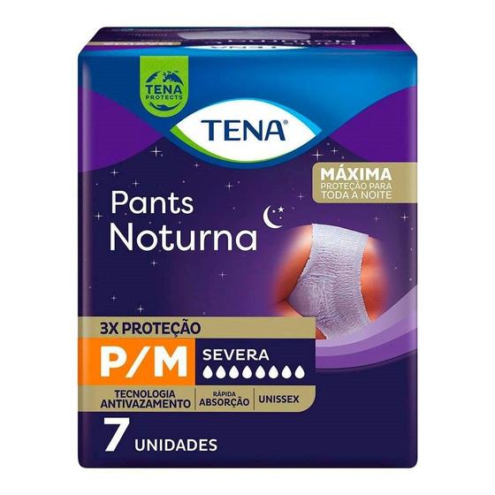 Imagem de Roupa Íntima Tena Pants Noturna Tamanho P/M - 8 Pacote com 7 Fraldas - Total 56 Tiras