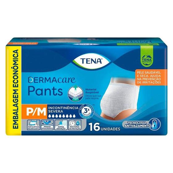 Imagem de Roupa Íntima Tena Pants Ultra Dermacare Tamanho P/M - 4 Pacotes com 16 Fraldas - Total 64 Tiras