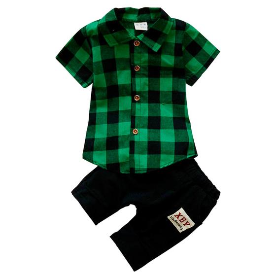 Imagem de Roupa Mauricinho Conjunto Infantil Temático Menino Xadrez