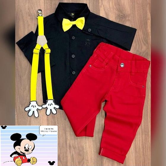 Imagem de Roupa Menino Infantil Mickey Festa Aniversário Inverno