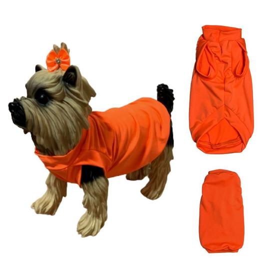 Imagem de Roupa Para Cães E Gatos - Camiseta Neon Laranja G