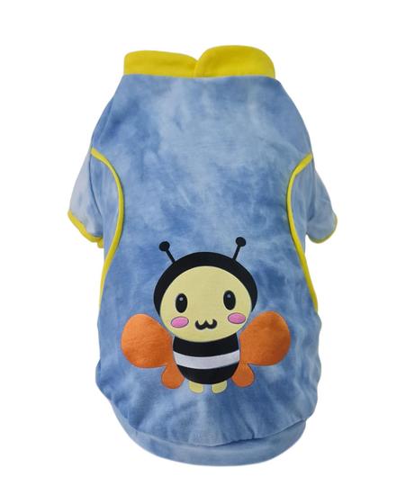 Imagem de Roupa Roupinha Agasalho Pijama Malha Anti Alérgico Bee Abelha Outono Inverno Cachorro Gato Pickorruchos - Médio