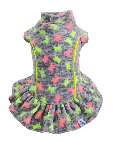 Imagem de Roupa Roupinha Vestido Soft Pet Outono Inverno Cachorro Gato Fêmea Pickorruchos - Médio