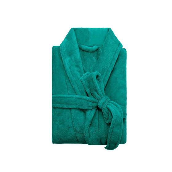 Imagem de Roupão De Banho Masculino P Microfibra Camesa Verde Piscina