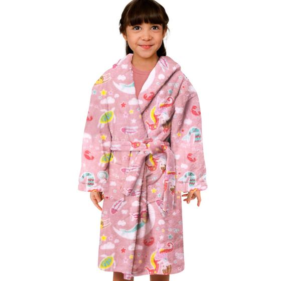 Imagem de Roupão Microfibra Camesa Infantil Inverno Masculino Feminino Hobby Térmico Robe Frio Original