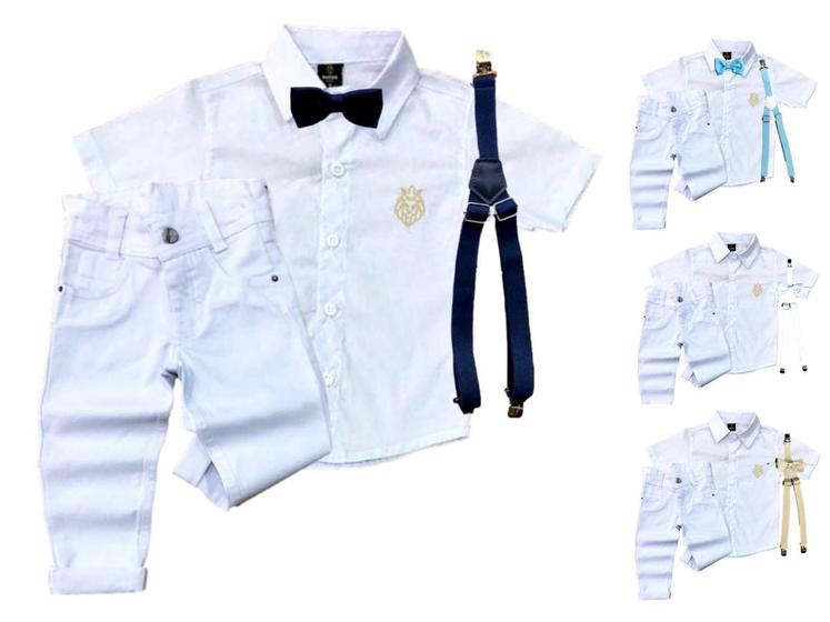 Imagem de Roupas Infantil Menino Batizado Social Casamento Fest Branco