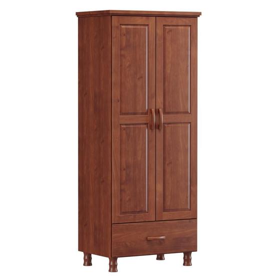 Roupeiro Armário Guarda Roupa Casal 2 Portas 1 Gaveta Organizador Cabideiro Quarto Madeira Marrom Menor preço em Roupeiro Armário Guarda Roupa Casal 2 Portas 1 Gaveta Organizador Cabideiro Quarto Madeira Marrom