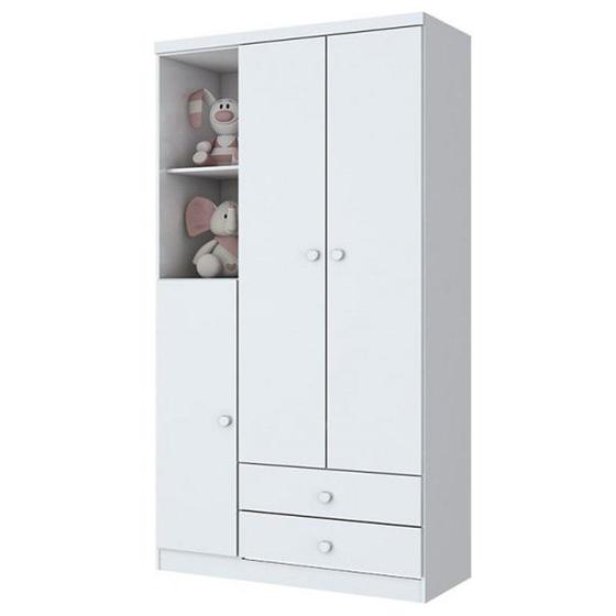 Roupeiro Bala de Menta 03 Portas Branco - Móveis Henn - Guarda-Roupa ...