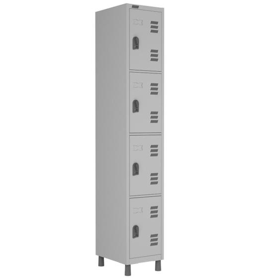 Roupeiro de aço 04 portas rmi 4/2 smart 1850 x 340 x 400 cinza smart - w3 Menor preço em Roupeiro de aço 04 portas rmi 4/2 smart 1850 x 340 x 400 cinza smart - w3